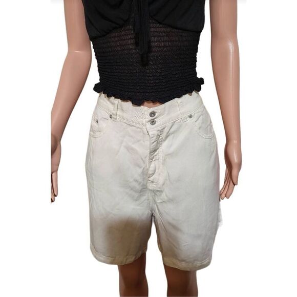 Pulp women's high waist white/cream Junlon summer shorts size 14/L - Picture 2 of 6
